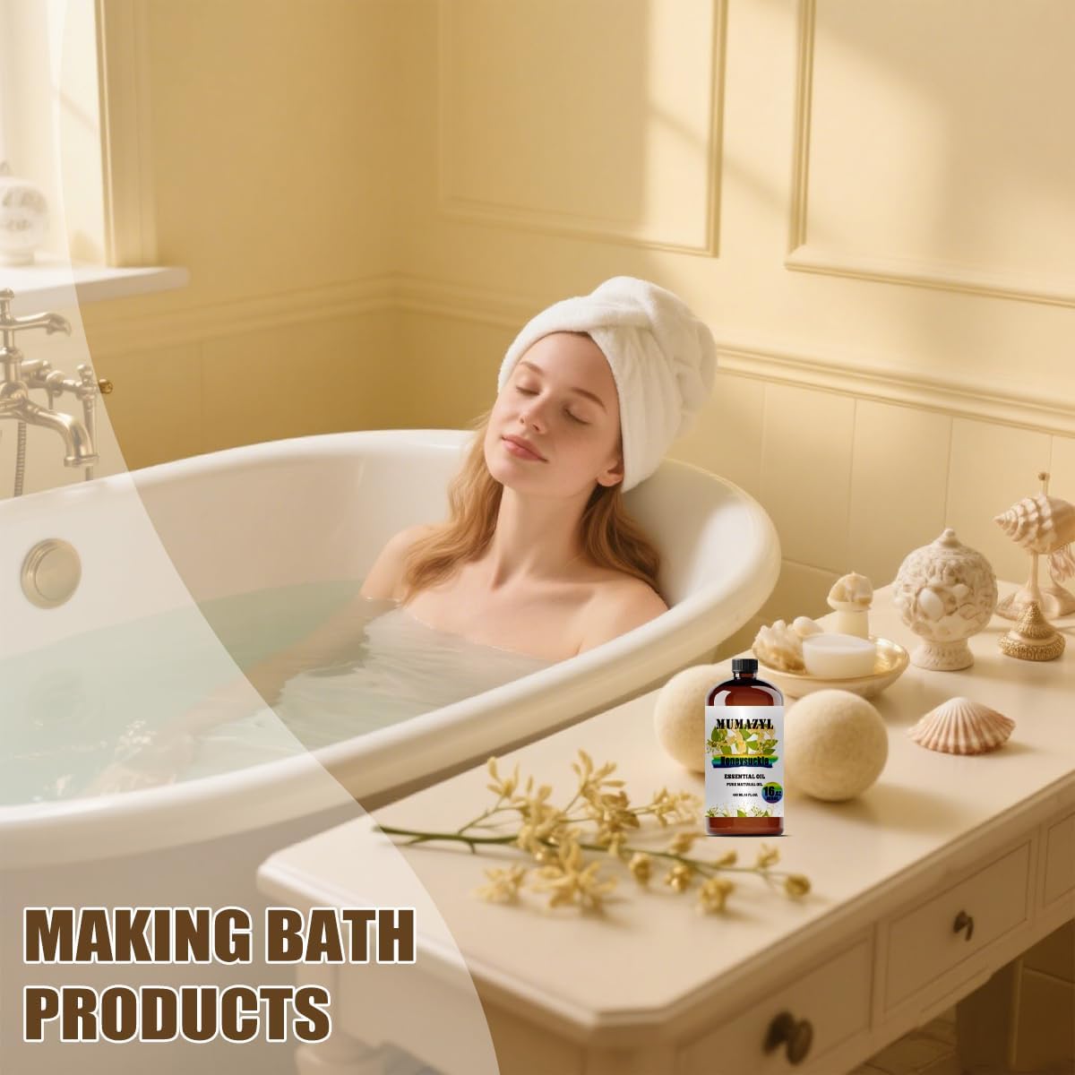 Honeysuckle Essential Oil, Honeysuckle Oil 16 Fl Oz 480ML for Diffuser Humidifier Yoga Cleaning DIY Candle Soap Making Essential Oils