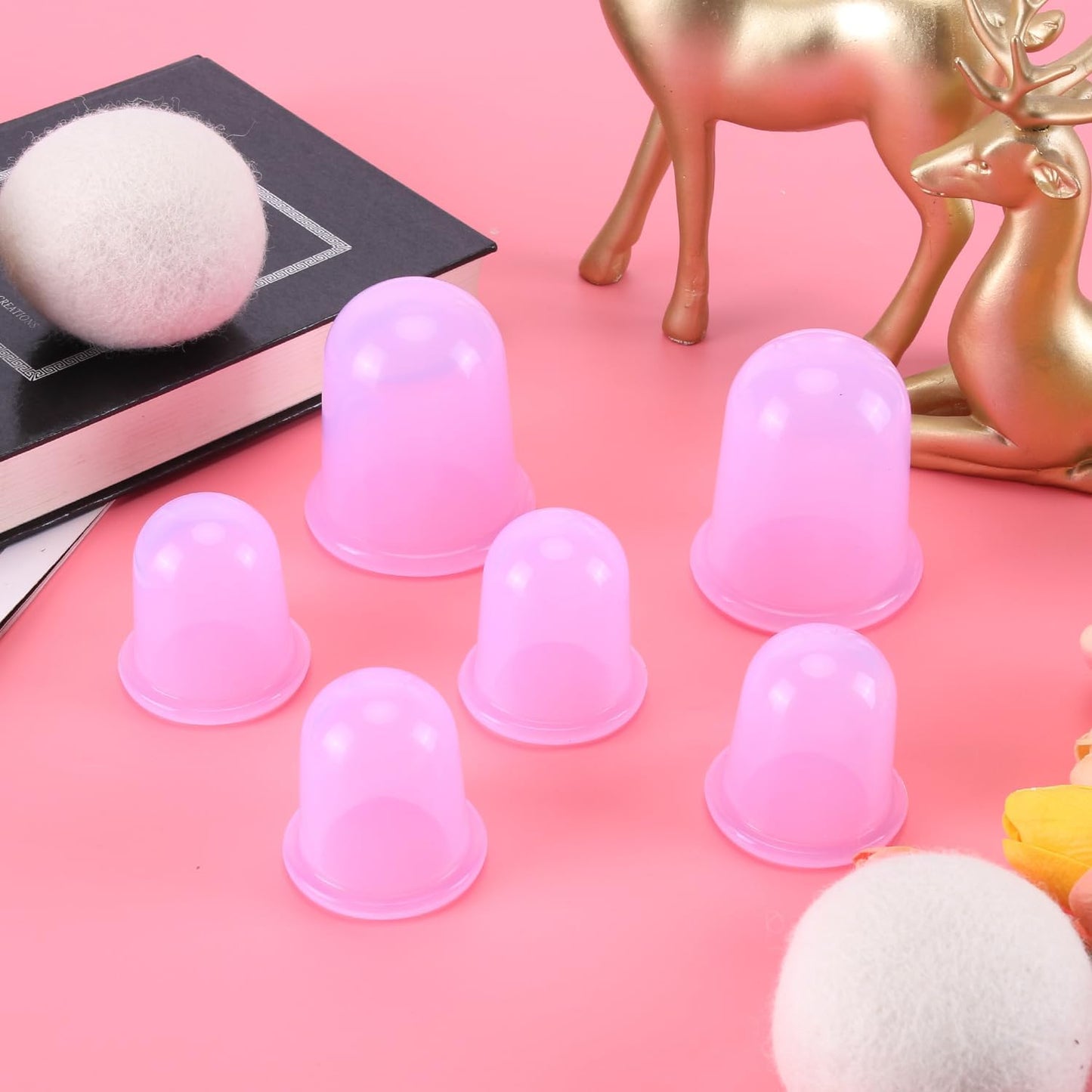 Silicone Cupping Therapy Set - Cupping Kit for Massage Therapy - Cellulite Remover Cupping Set - Anti Cellulite Cup Massager, Vacuum Suction Massage Cups for Cellulite Reduction