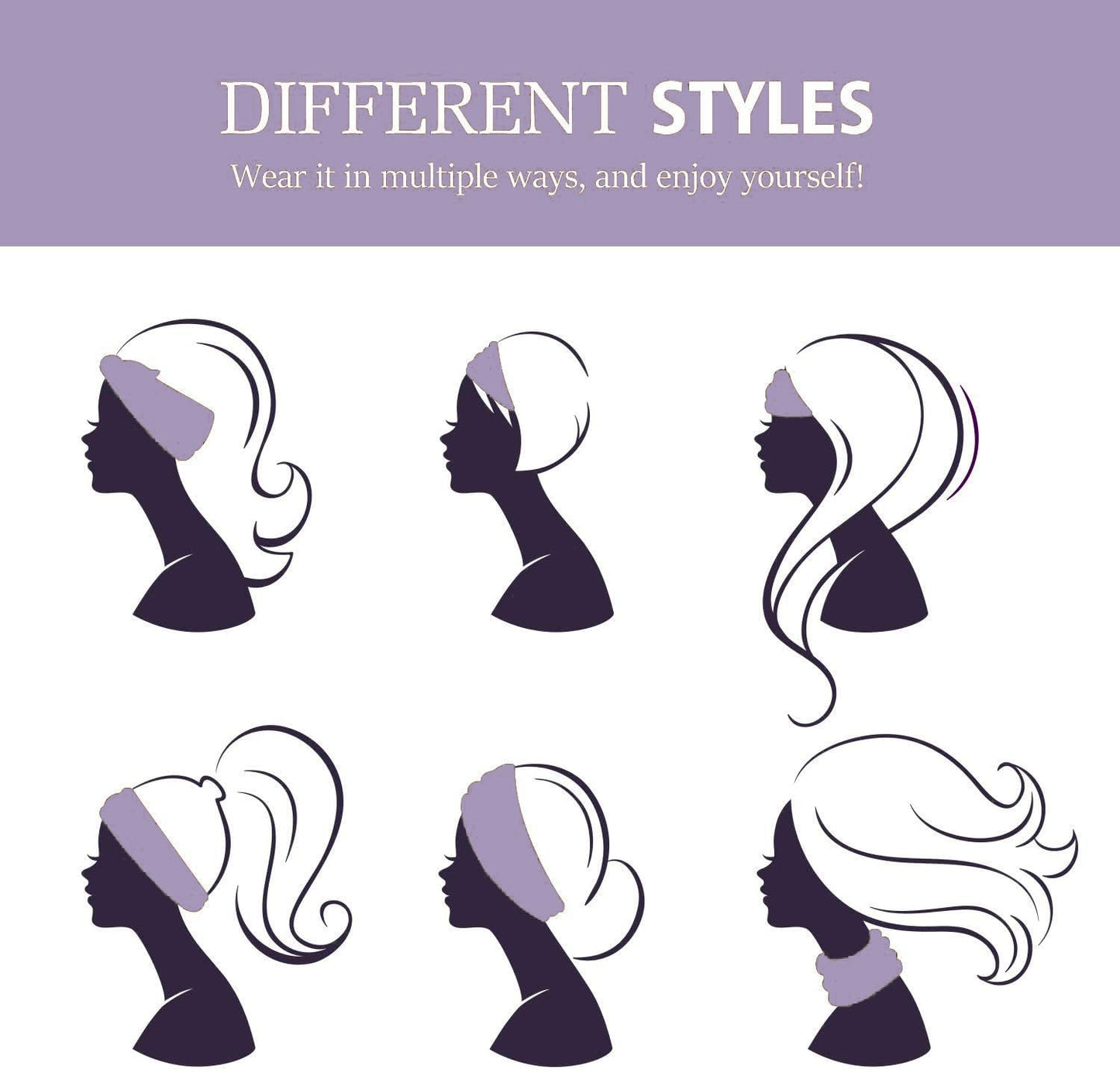 GiLi 2 Pack Wide Headbands for Women Boho Knotted Non Slip Fashion Hair Bands Yoga Running Sports Workout Gym Head Wraps Elastic Soft Cotton Cloth Turbans Bandana for Girls (Light Purple,Light Blue)