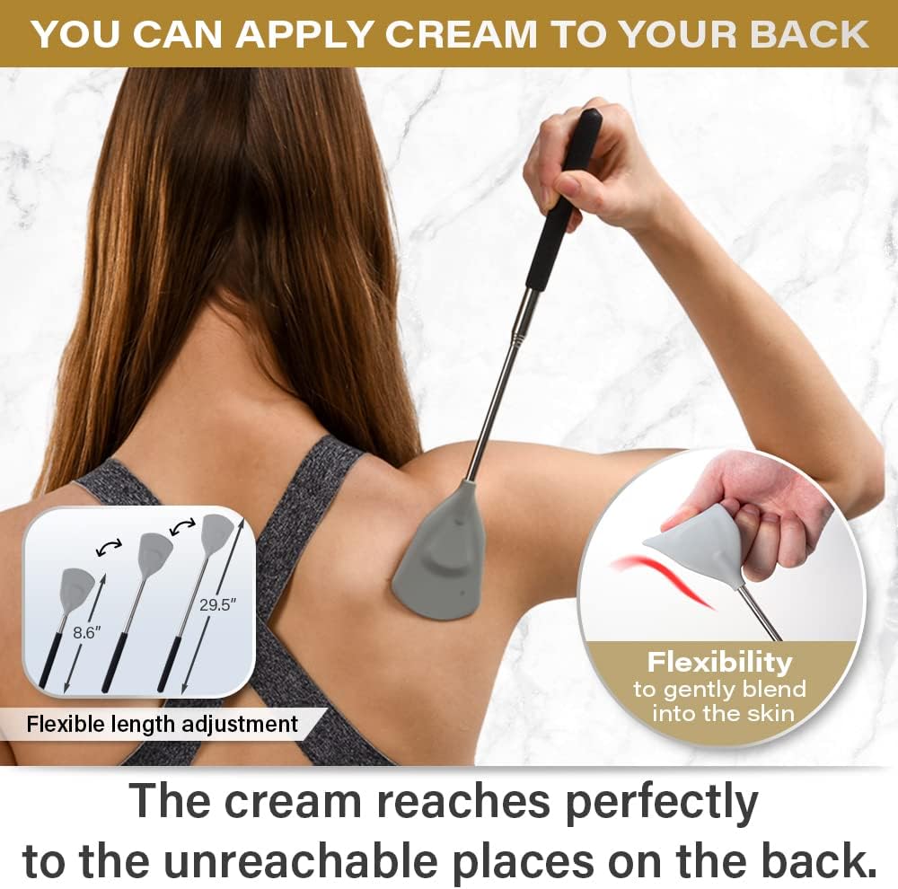 ROUNDS Cream Applicator for Back Telescopic Stick for Lotion Ointment Body Oil Medicine feet