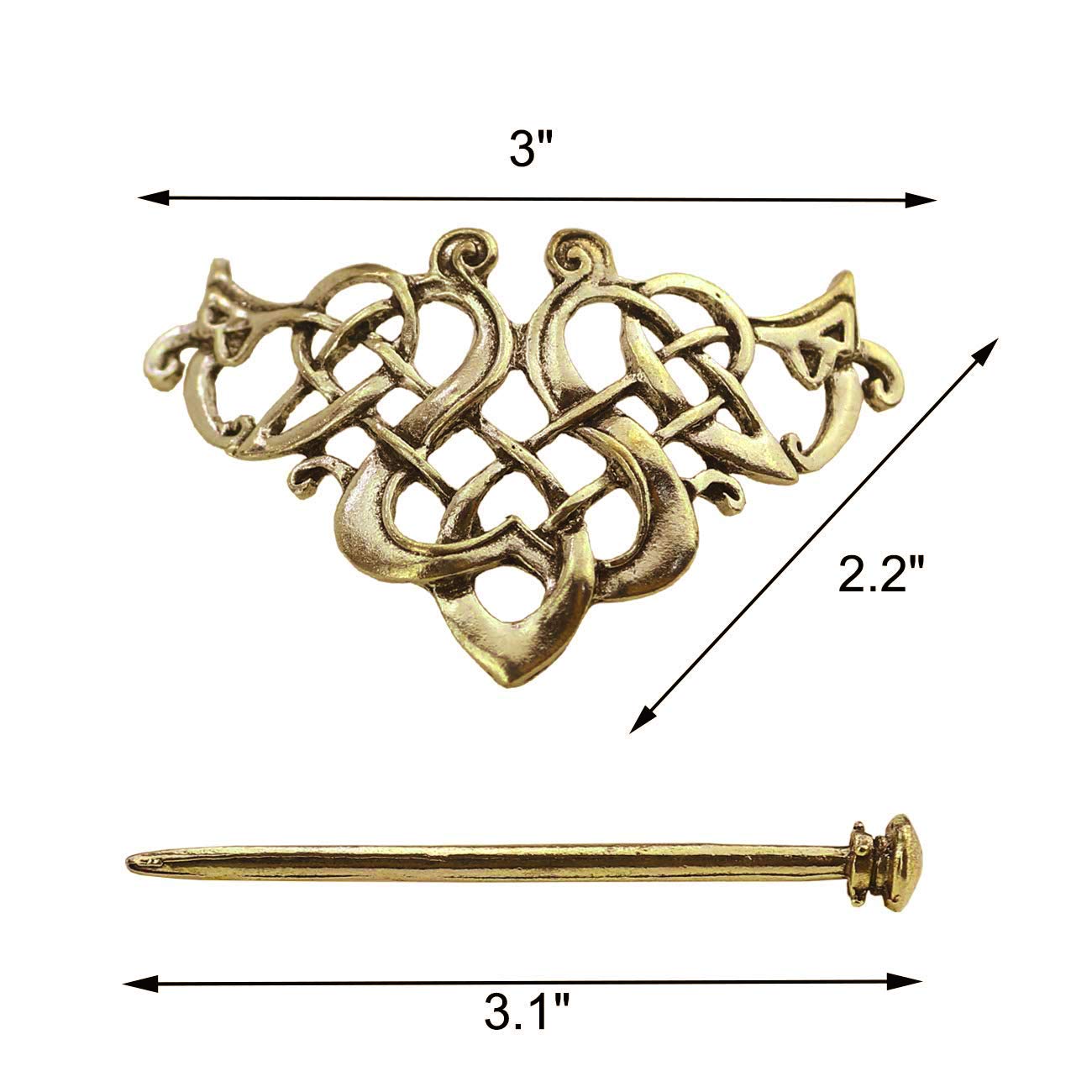 Tinsow Silver Celtic Hair Slides, Creative Minimalist Hair Barrettes and Claws for Women - Hair Accessories (Style C H -New)