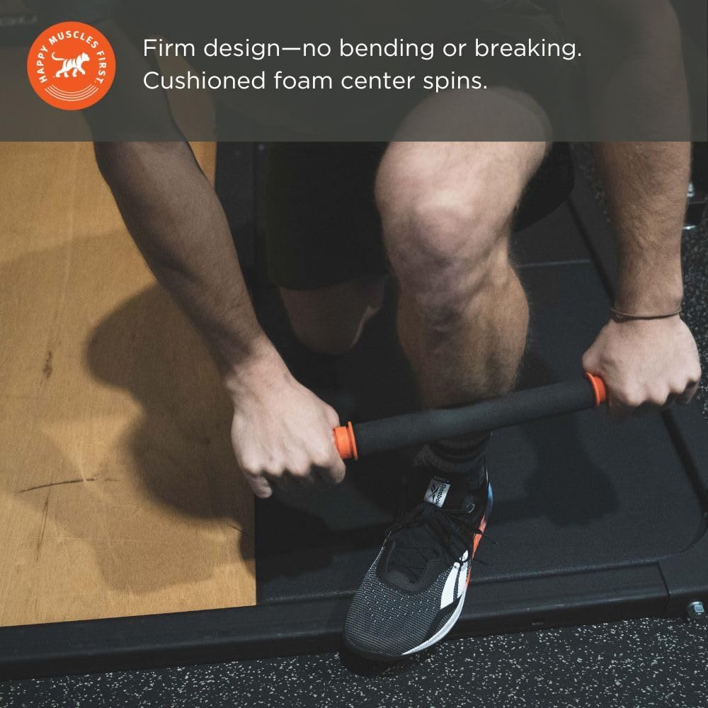 Tiger Tail 18in Massage Stick Portable Roller, Handheld, Deep Tissue Foam Roller, Body Massage and Myofascial Release Tool for Legs, Neck, Calves, Thighs, Shins & Back, The Original 18, Made in USA