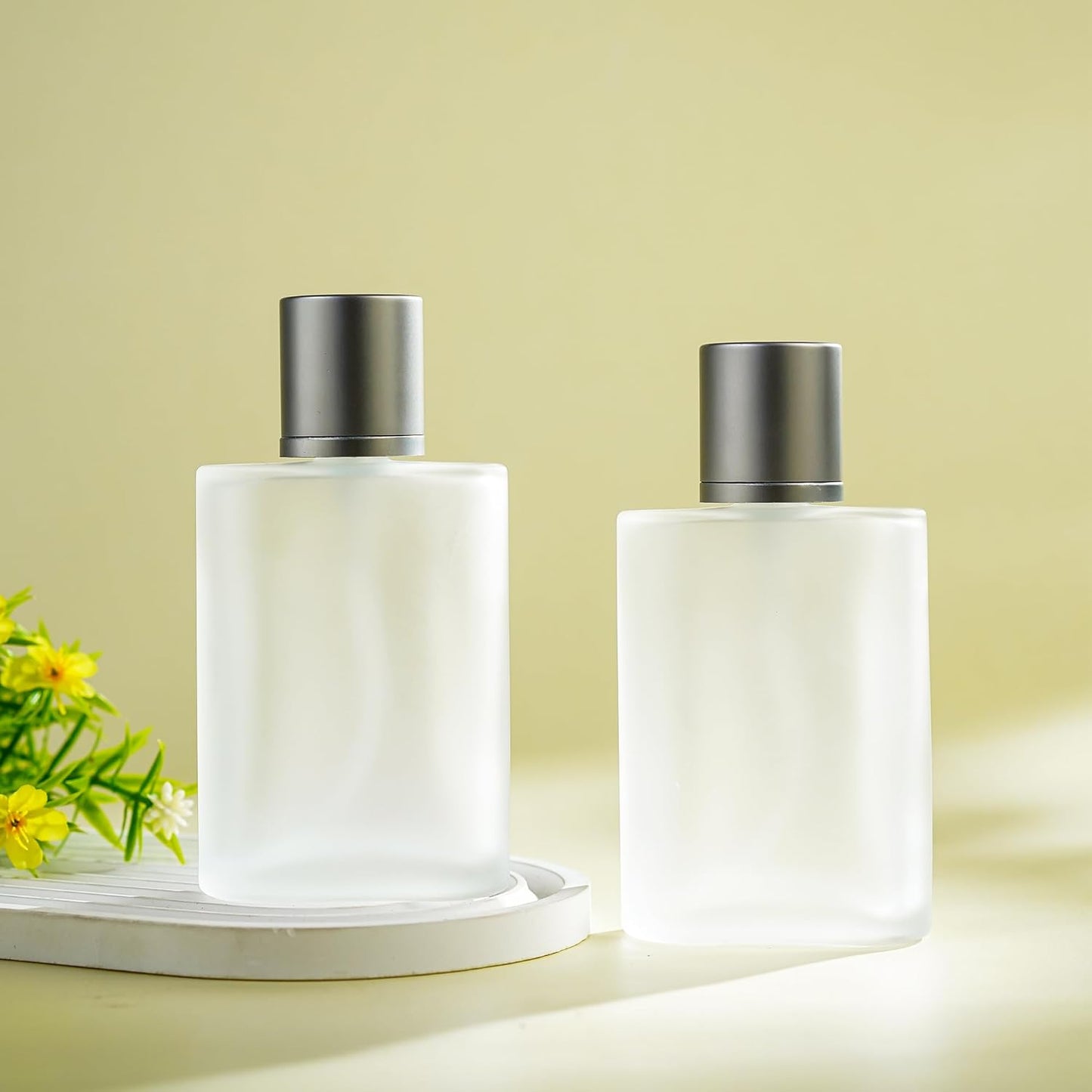 YU FENG Glass Perfume Bottles Empty Refillable Atomizer 2 Pack 100ml/3.4oz（Cylinder）