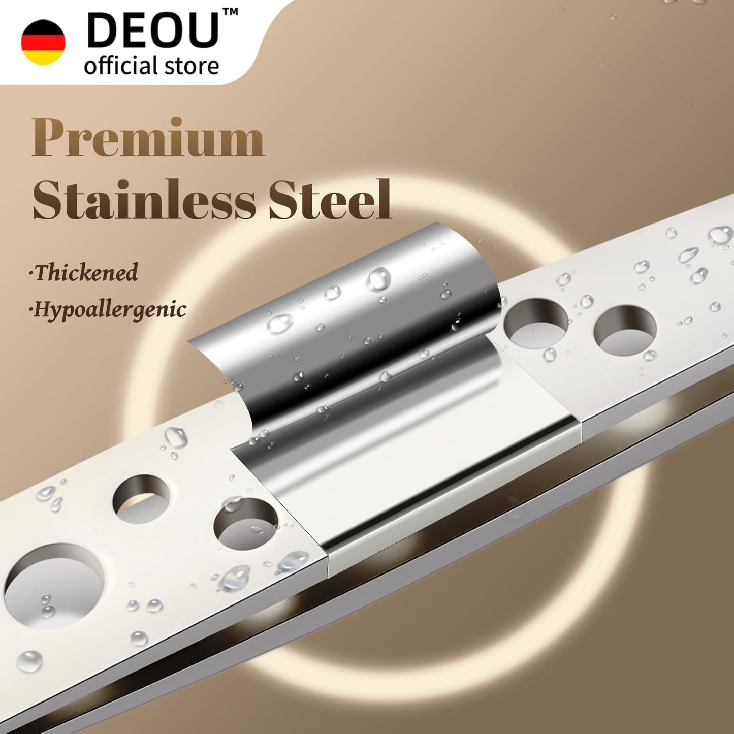 DEOU Professional Eyebrow Plucker & Tweezers - Stainless Steel Tool for Brow Shaping, Hair Removal & Precise Grooming, 9-Hole Non-Slip Grip, Unisex, Gift Box Included