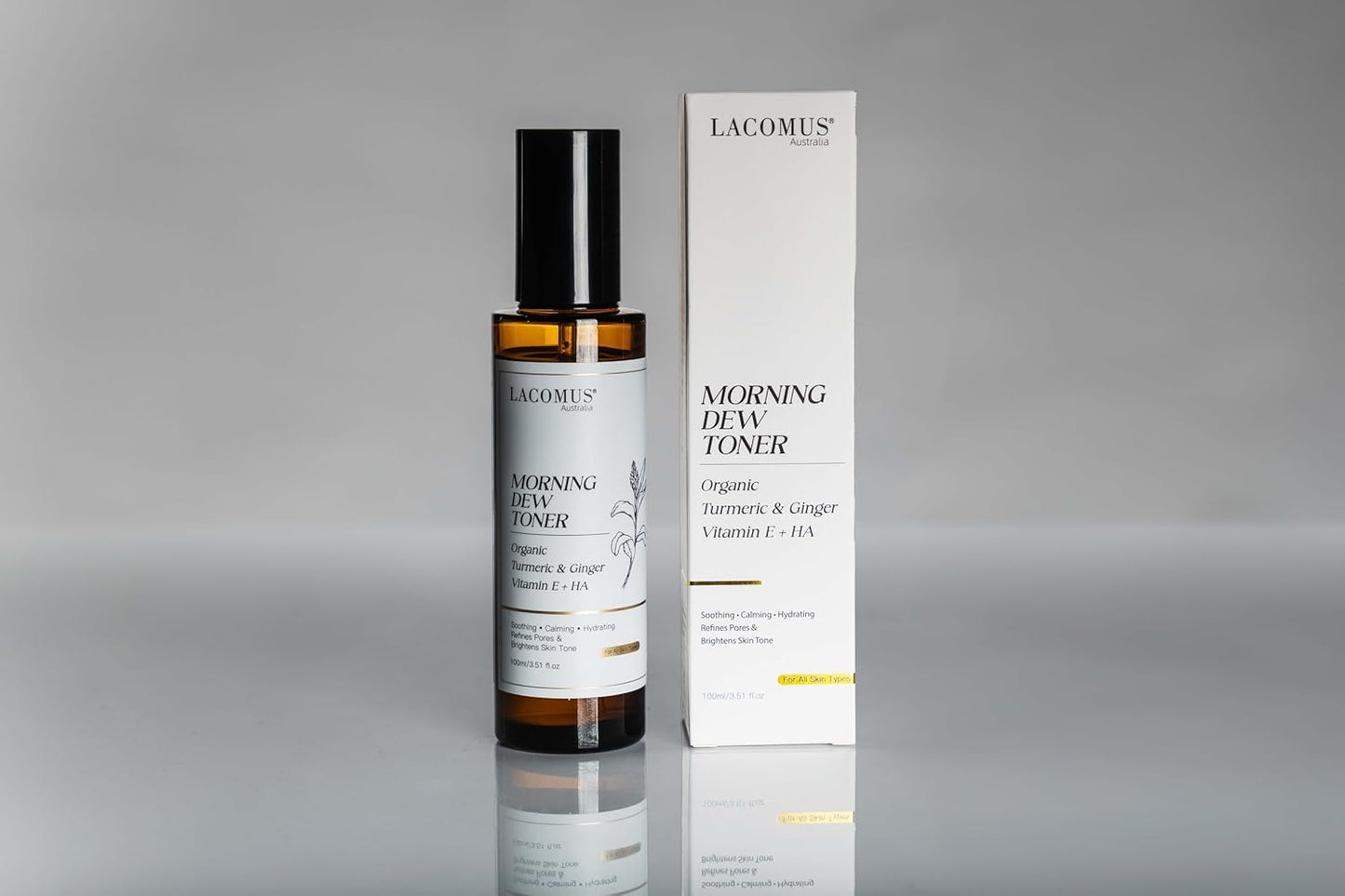 Morning Dew Organic Turmeric & Ginger Facial Toner, Infused with Vitamin E and Hyaluronic Acid, Hydrating Pore-Refining, Anti-Aging Formula for All Skin Types