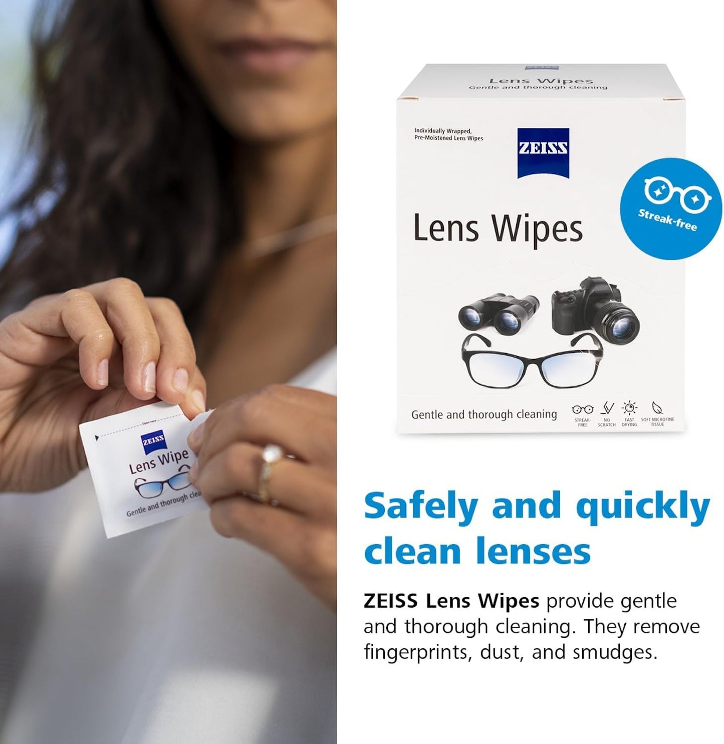 ZEISS Pre-Moistened Lens Cleaning Wipes, 600 Count