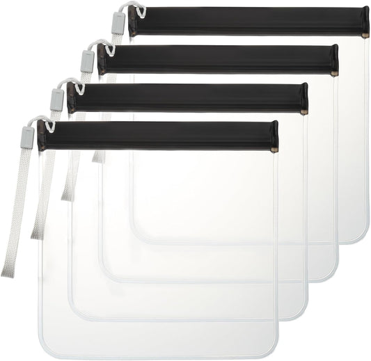 Clear Toiletry Bag, 4 Pack TSA Approved Security Travel Toiletry Bag Carry on Travel Accessories Bag Airport Airline Quart Size Bags Water Repellent Makeup Cosmetic Bag for Women