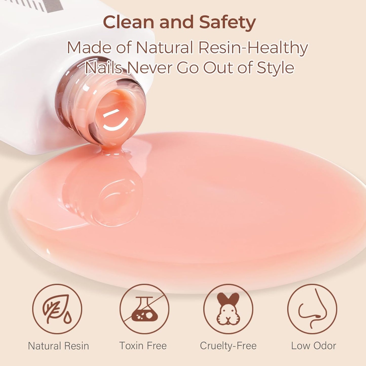 AILLSA Nude Gel Polish Light Natural Jelly Gel Nail Polish Sheer Neutral Color Translucent Gel Polish Skin Tone Soak Off U V Gel for Nail Art French Manicure at Home 0.51 Fl Oz /GB56