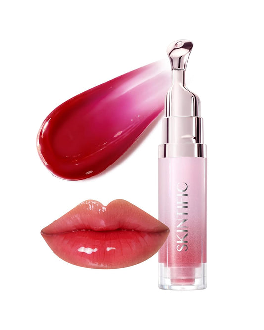 Hydrating Brightening Lip Serum, Smooth Tinted Lip Stain, Plumping Lip Gloss with Polypeptide Squalane, Moisturizing Balms, Brighten Dark Lips, Korean Beauty Makeup (06 Cherry Red)