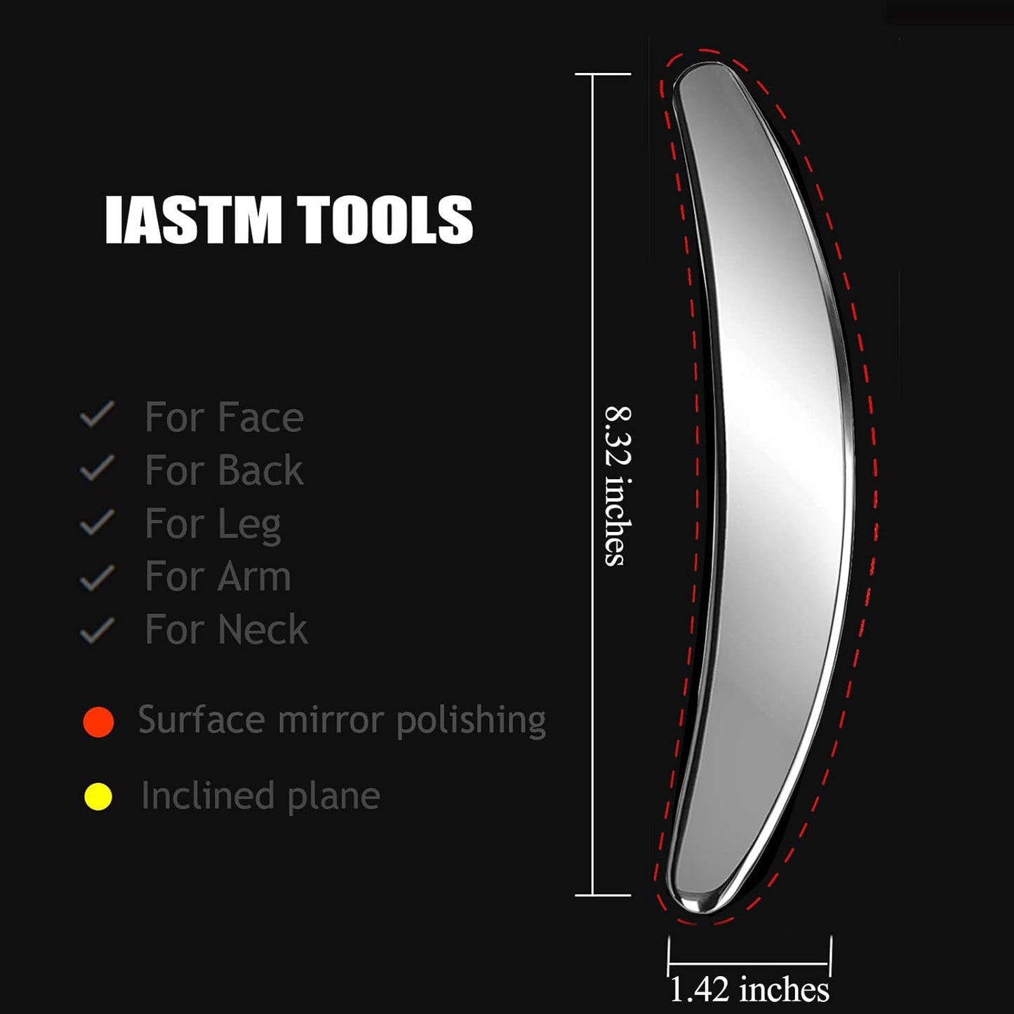 BYYDDIY Moon Shape 3 in 1 Stainless Steel Muscle Scraper Tools Set,Guasha Tool for Body,Scraping Massage Tools for Physical Therapy,Derma Edge Massage Tool & GuaSha Massage Scraper Tool (MN-SC1)