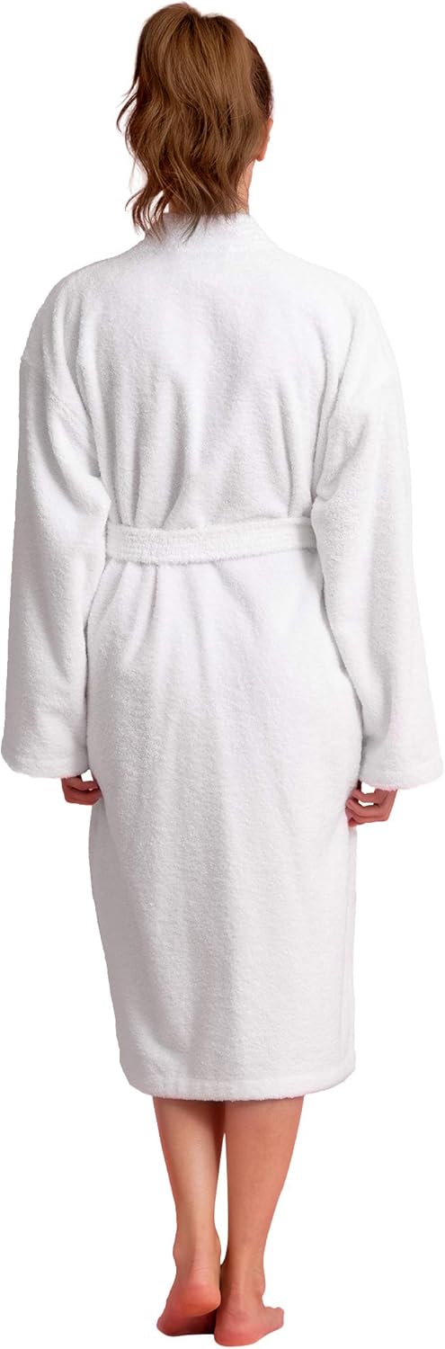 Soft Touch Linen Women's Robe Terry Cloth Kimono Bathrobe Thick 100% Cotton