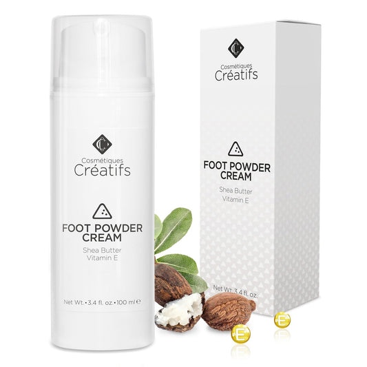 Foot Powder Cream for Dry Cracked Heels, Odor Control, and Intense Skin Hydration, 3.4 fl. oz., with Shea Butter and Vitamin E