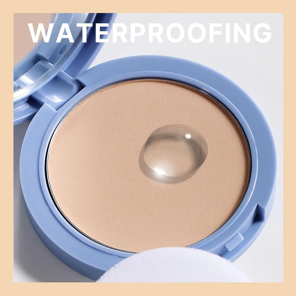 Oil Control Matte Perfection Face Powder Compact For Women, Matte Smooth Flawless Setting Powder Makeup, Polvo Compacto De Maquillaje, Waterproof Long Lasting, 0.35Oz (01 Classic Ivory)