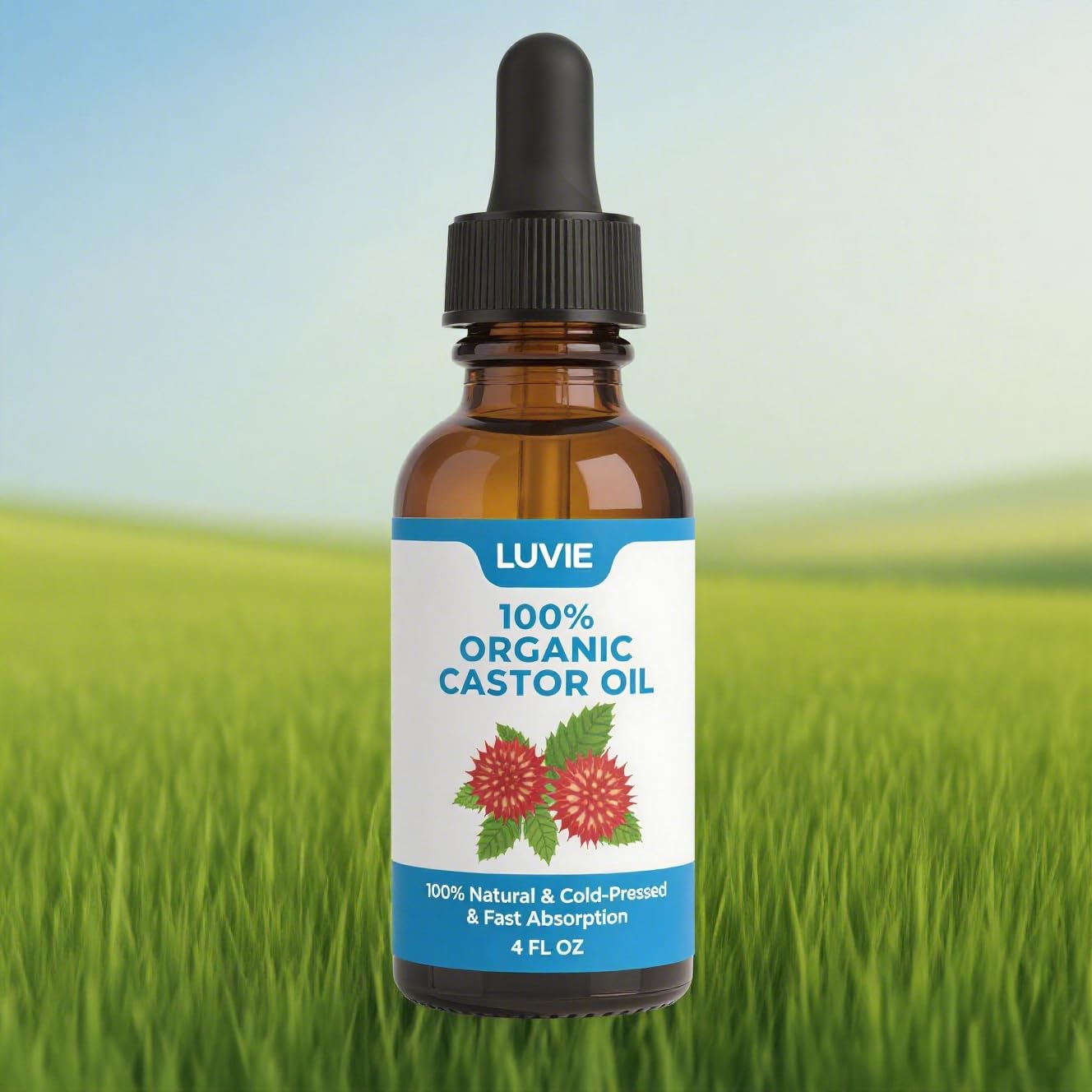 Luvie Castor Oil ， Organic Cotton Castor Oil GetLuvie for Liver Support, Digestion Aid, Muscle Relaxation Comfortable 1pcs