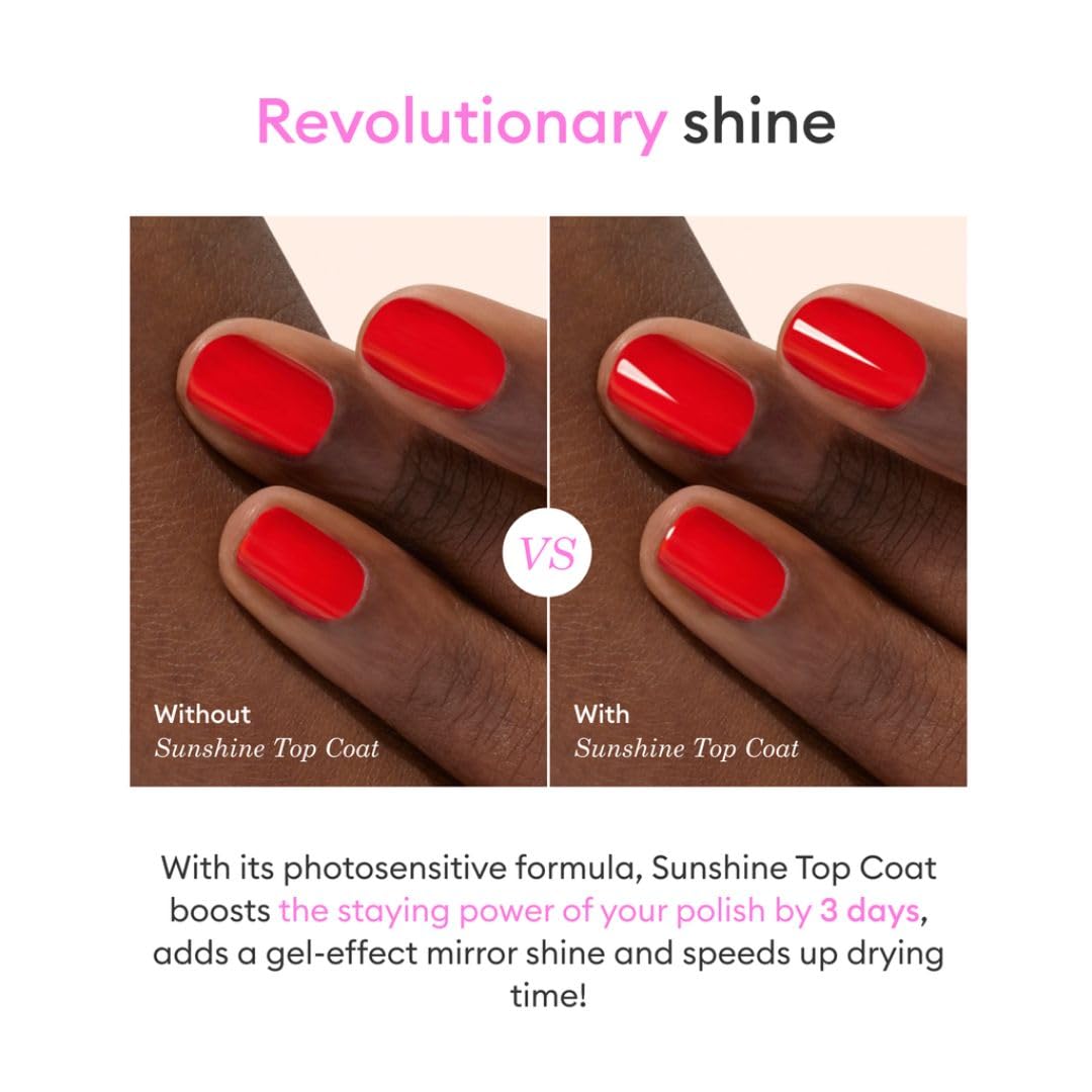 Manucurist - Green Sunshine Nail Polish Top Coat - Vegan Top Coat - 12-Free - Plant-Based Ingredients (69%) - Made in France - 0.5 fl oz