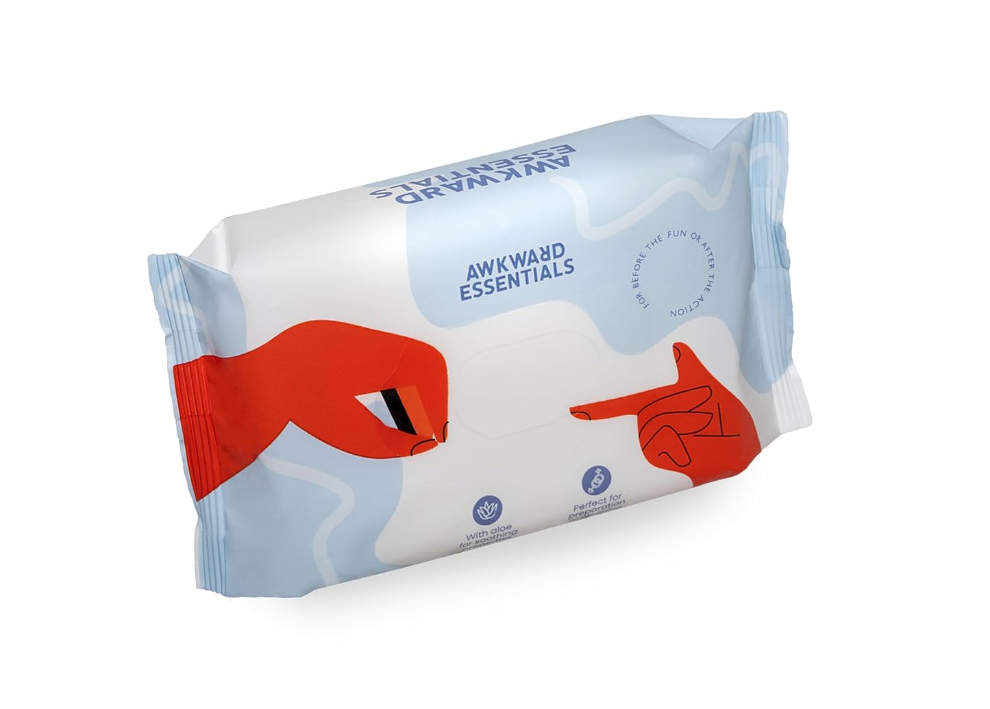 Awkward Essentials Clean AF Wipes for Personal Hygiene with Aloe & Water - Gentle, Two-Ingredient, pH-Friendly Cleansing Wipes for Body, Post-Workout & Intimate Use