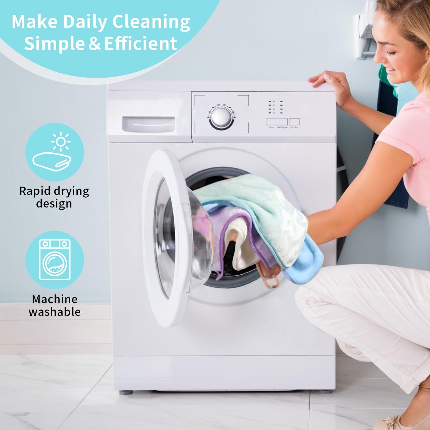 Makeup Remover Cloth 7-Day Set, 15" x 6.5" Reusable Makeup Remover Towels, Makeup Washcloths for Face, Skin Friendly, Soft & Washable Coral Fleece Microfiber Towel for Face, Eye, Lips