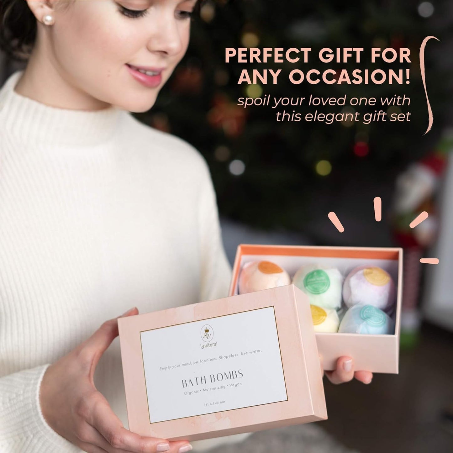 Levitural Bath Bombs Gift Set – Organic & Natural Spa Fizzies for Relaxation, Moisturizing, and Aromatherapy – Perfect for Women, Men, and Kids