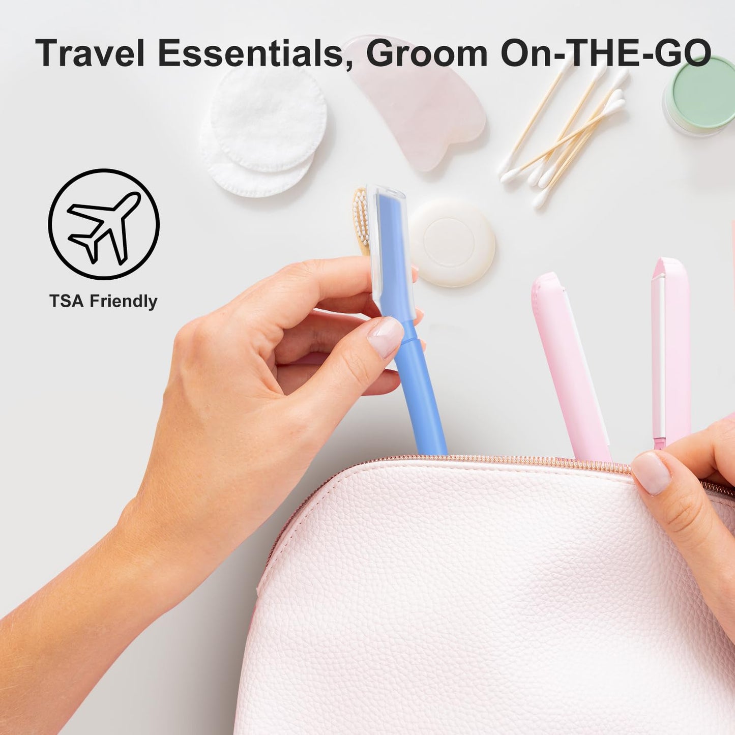 Precision Dermaplane Razor, Face Razors for Women and Men, Eyebrow Razor, Dermaplaning Tool, Peach Fuzz Remover, Skin-friendly Microblades with Protective Cap