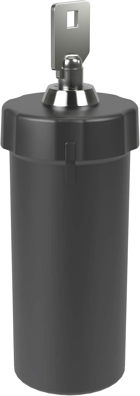 EZY DOSE Pill Box and Medicine, Vitamin Container, Safe for Money & Travel Items, Perfect for On-The-Go, Durable Canister, 2 Keys with Lock, Large, Black, BPA Free