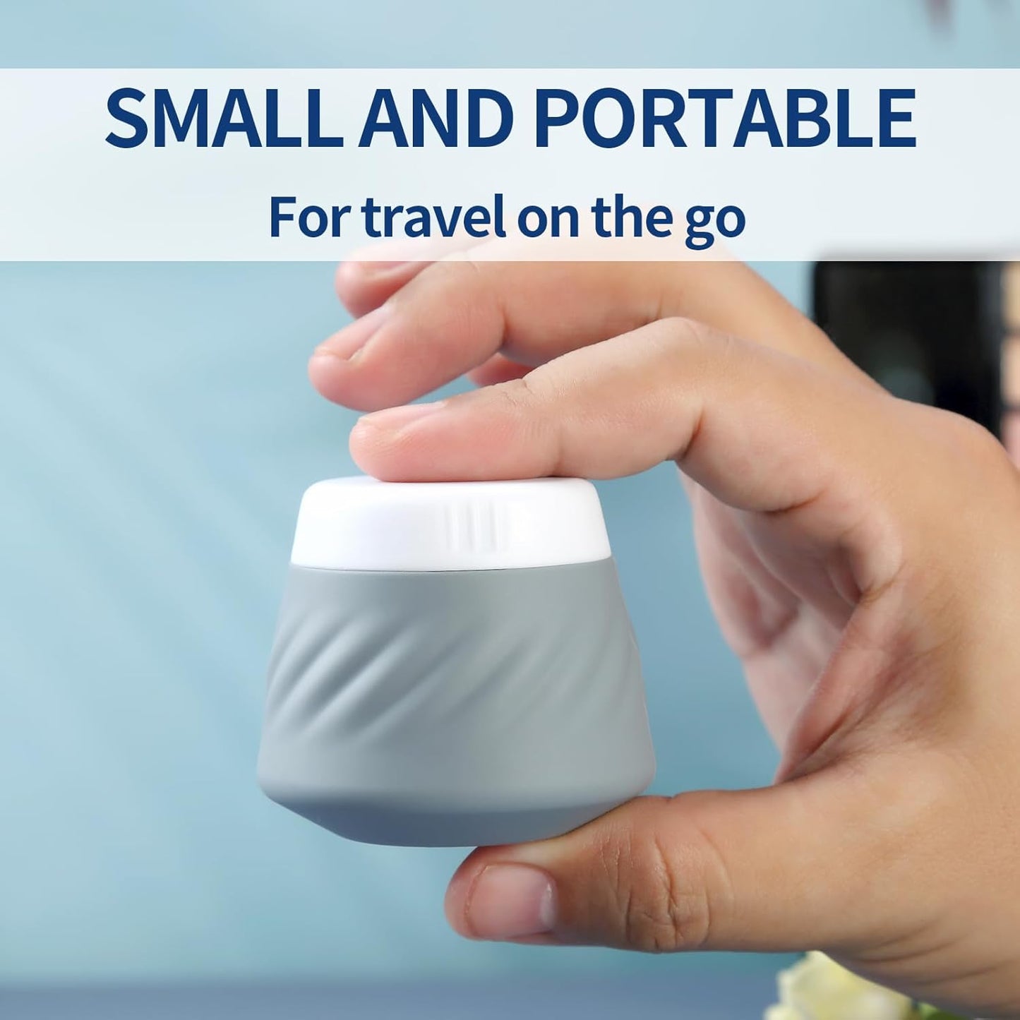 Gemice Silicone Cream Jars TSA Approved Travel Size Containers with Clear Bag, Leak-proof Travel Accessories with Lid for Cosmetic Face Body Hand Cream (4 Pack)