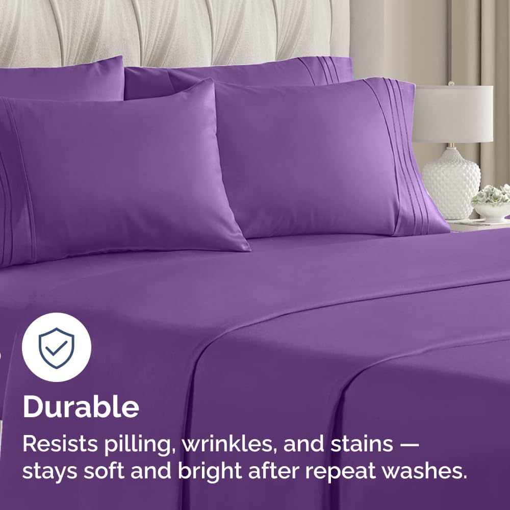 Standard Pillow Cases Set of 8 - Ultra Soft Hotel Quality Pillowcase Covers - Comfy, Cozy & Wrinkle Free - Shrink, Stain and Fade Resistant - Machine Washable Pillow Protectors - 8 Piece Set - Purple