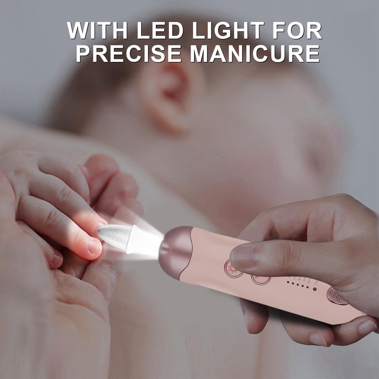 2 Pack 9-in-1 Cordless Nail Drill Nail Care with 100 Bits, 5 Speeds, Home & Salon Ready,Pink