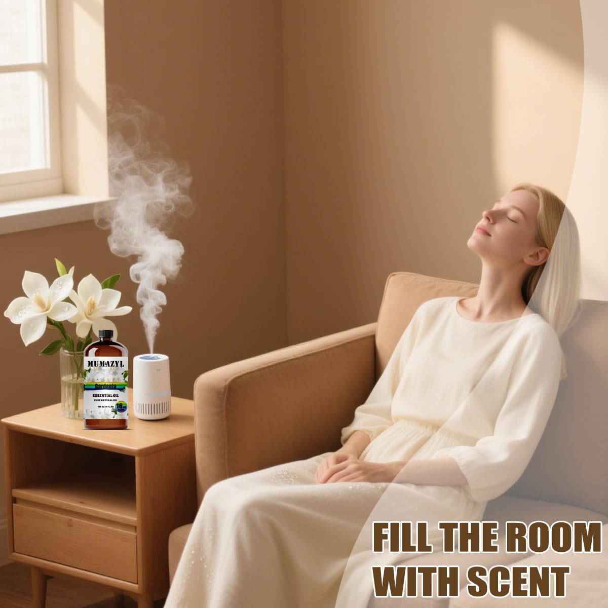 Gardenia Essential Oil, Gardenia Oil 16 Fl Oz 480ML for Diffuser Humidifier Yoga Cleaning DIY Candle Soap Making Essential Oils