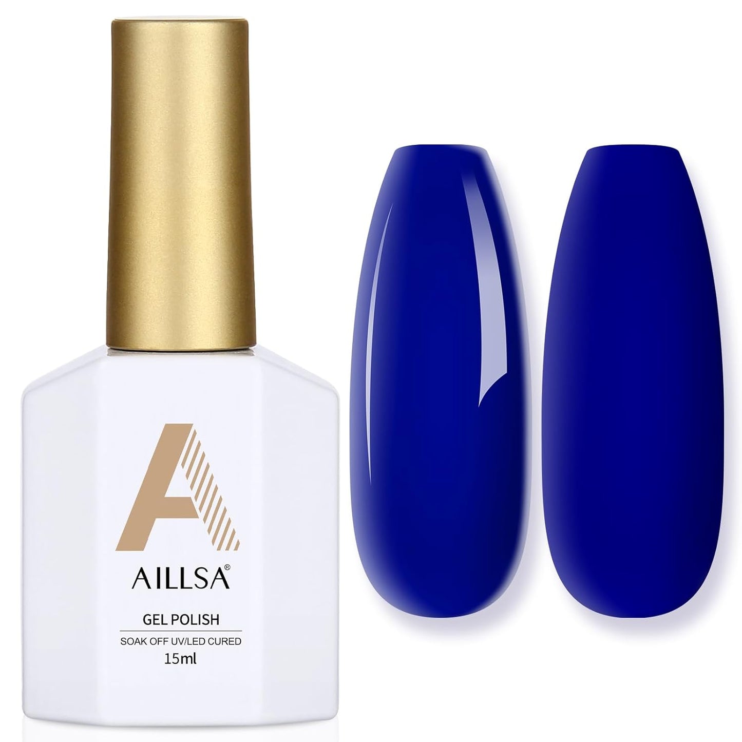 AILLSA Royal Blue Gel Nail Polish Deep Blue Gel Polish Winter Sheer Translucent Color Nail Polish High Gloss Soak Off U V French Nail Manicure Salon DIY Christmas Gifts 0.5 Fl Oz/GB125