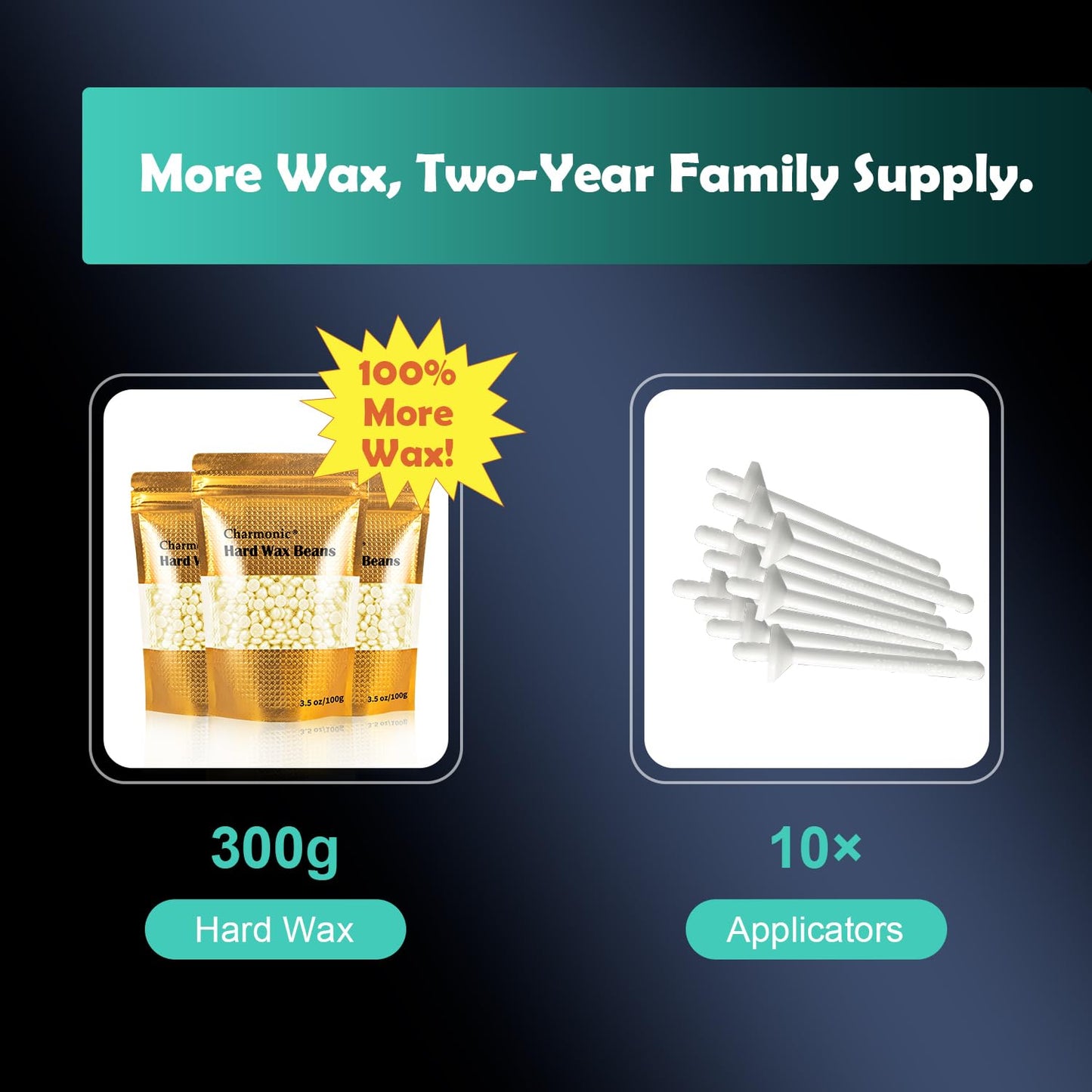 300g Wax Nose Wax Kit, Nose Hair Wax with 10 Waxing Sticks, Quick & Painless Nose Hair Waxing Kit for Men and Women Used at Least 50 Times Usage