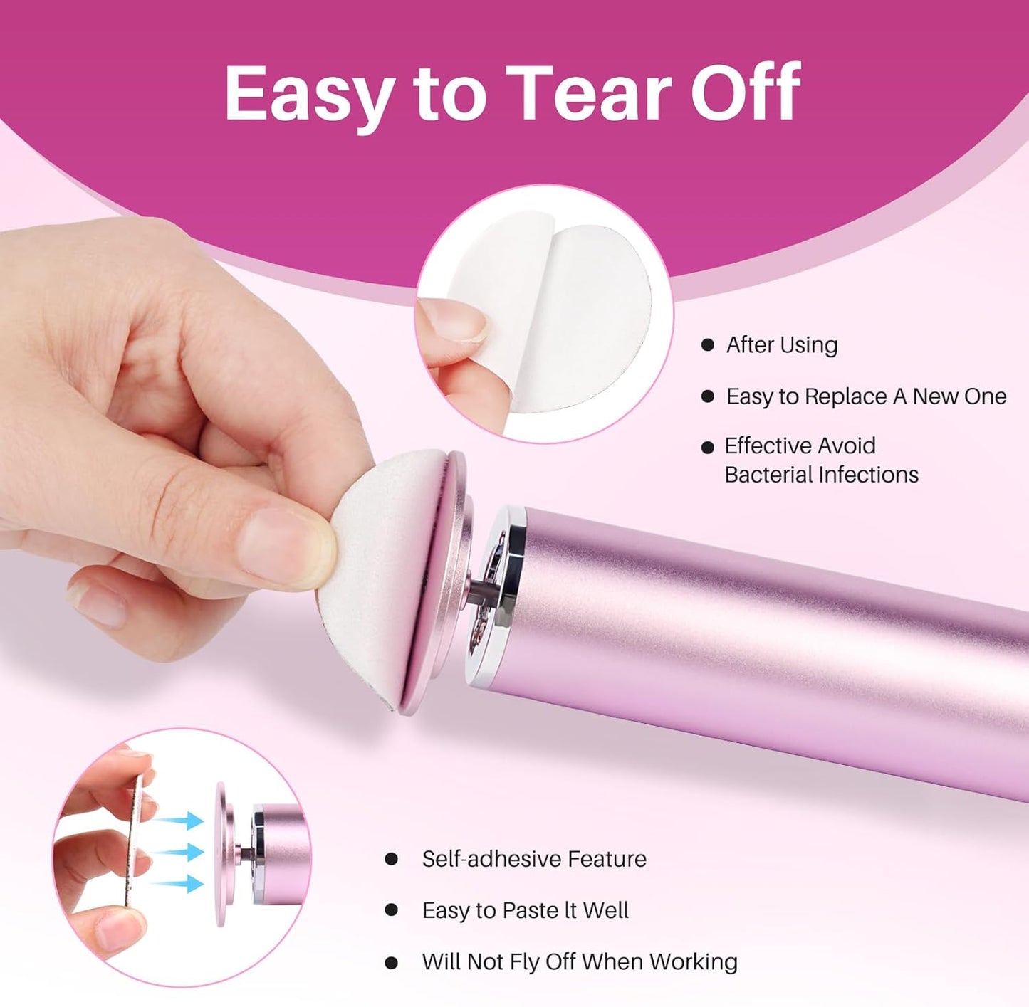 Replaceable Sandpaper for Electric Foot File: 60 Pcs/1 Box Feet Grinder for Skin and Callus Remover - 80/180 Grit Fine Sandpaper Refill Discs for Home Spa Salon