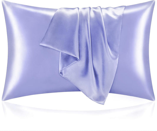 BEDELITE Satin Pillowcase for Hair and Skin, Super Soft and Cooling Similar to Silk Pillow Cases 2 Pack with Envelope Closure, Gift for Women Men(20"x30" Queen Size, Lilac)