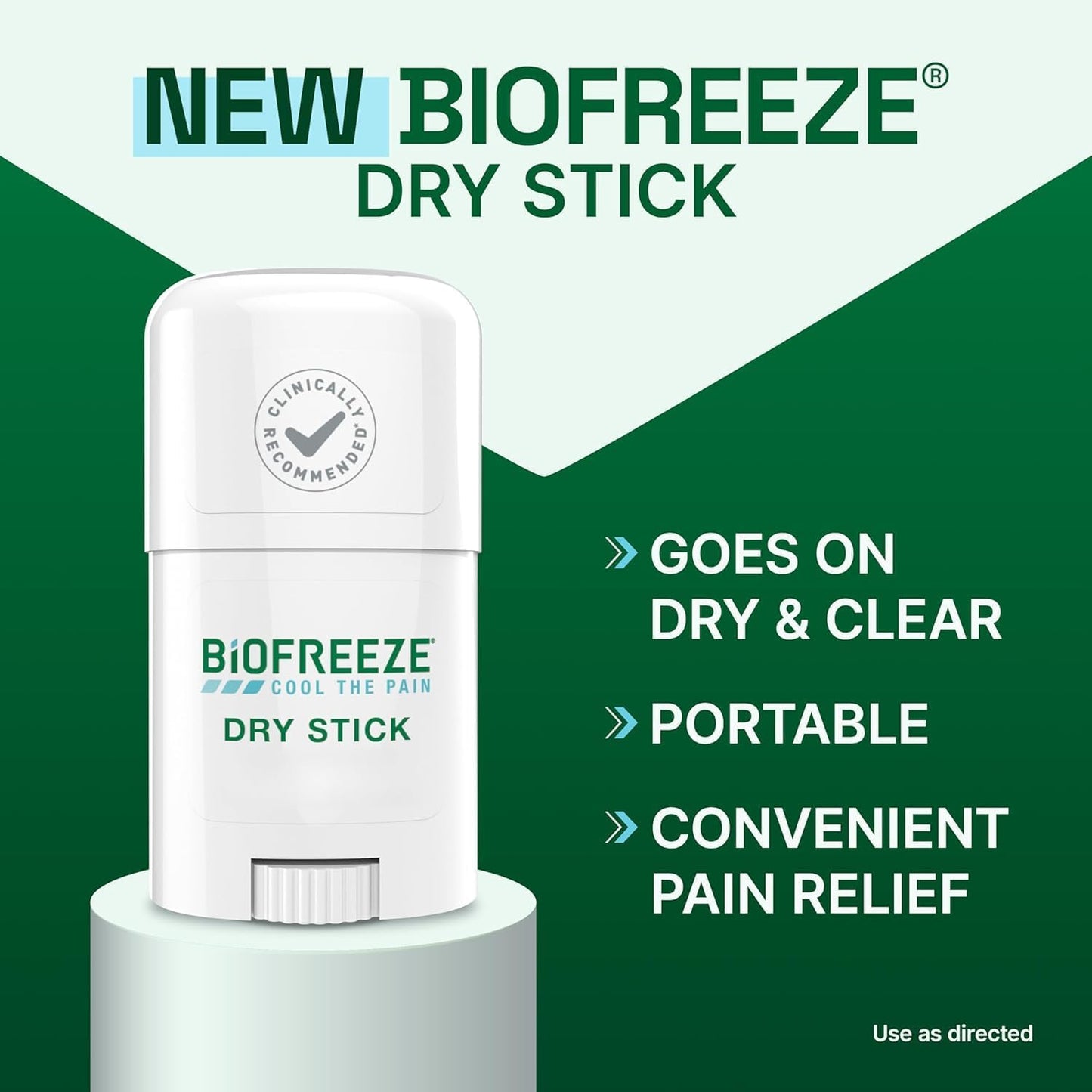 Biofreeze Dry Stick, Mess-Free Relief for Neck, Shoulder, Knee, Hip, Hand & Joint, Cooling Menthol Pain Relief Stick, 100+ Uses (0.76oz (Pack of3))