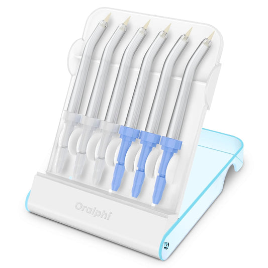 Replacement Tips for Waterpik Water Flosser (6 Periodontal Tips + Storage Case Combo)
