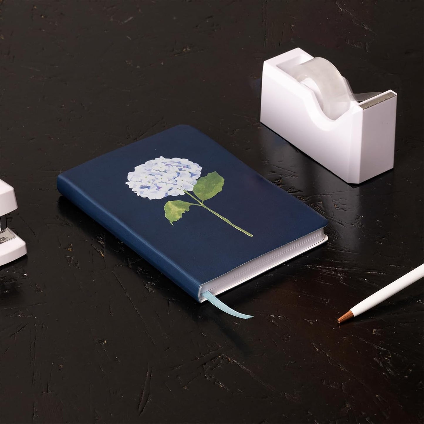 Eccolo Hydrangea Writing Journal Notebook, 256 White Lined Pages, Super Flexible Cover, 5-x-7-inch