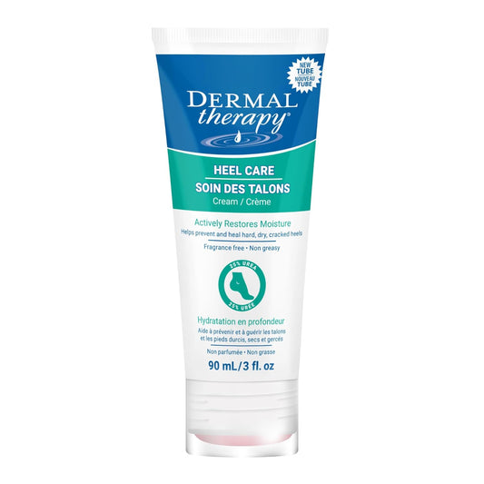 Dermal Therapy - Heel Care Cream, Foot Cream for Dry Cracked Heels, Intense Foot Moisturizer with Urea and AHA, Foot Lotion and Feet Exfoliator with Non-Greasy Formula, 3 o.z.