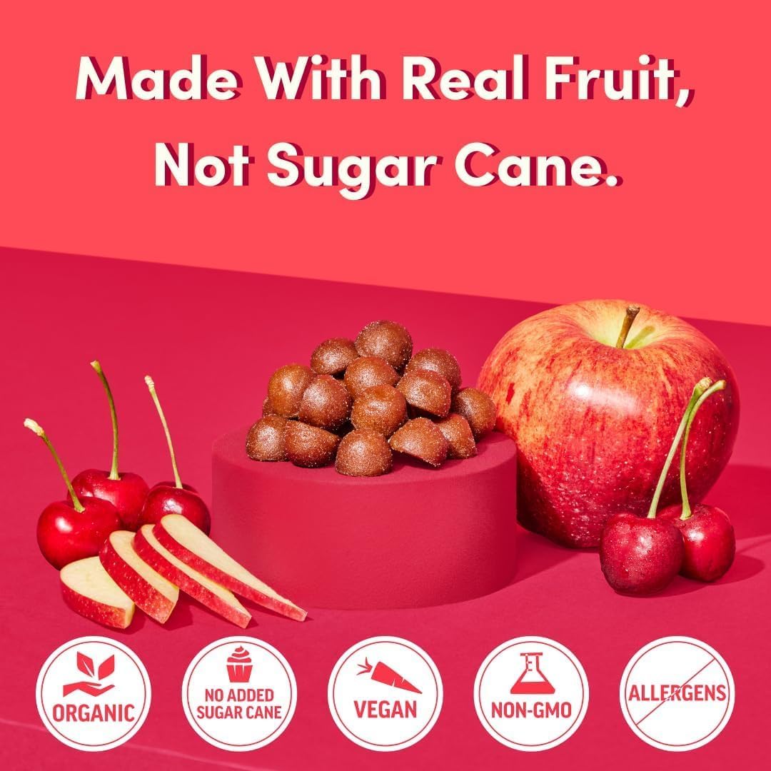 Llama Naturals Multivitamin for Women, Vegan, Organic Gummies with Vitamin D, C and K, Women's Real Fruit Gummy Vitamins, Chewable Multivitamin Supplement, No Added Sugar Cane, Cherry, 120 Ct