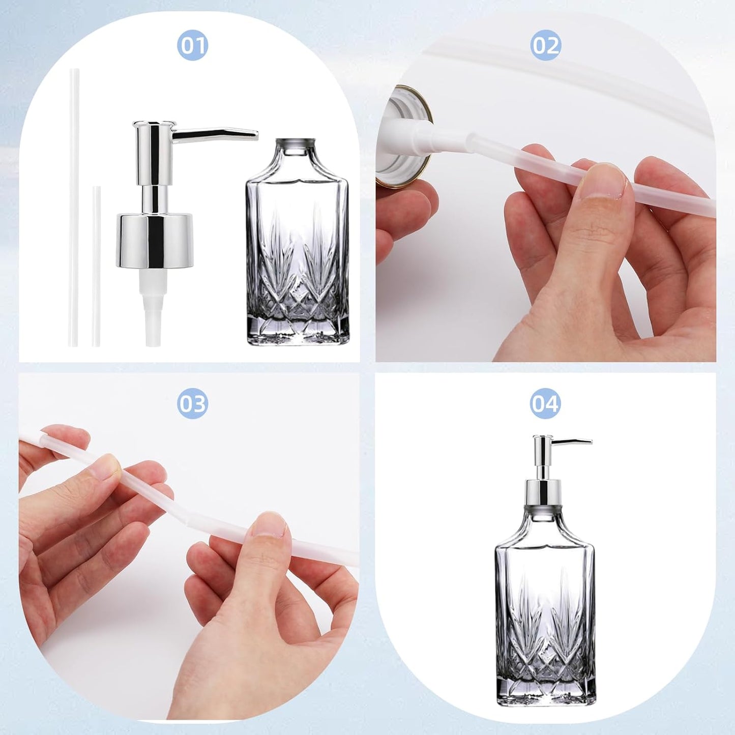 2 Pack Soap Dispenser Pump Replacement,Reusable Pump Head Replacement for Lotion Soap Dispenser Bottle,Lotion Bottle Pump Replacement(Silver)