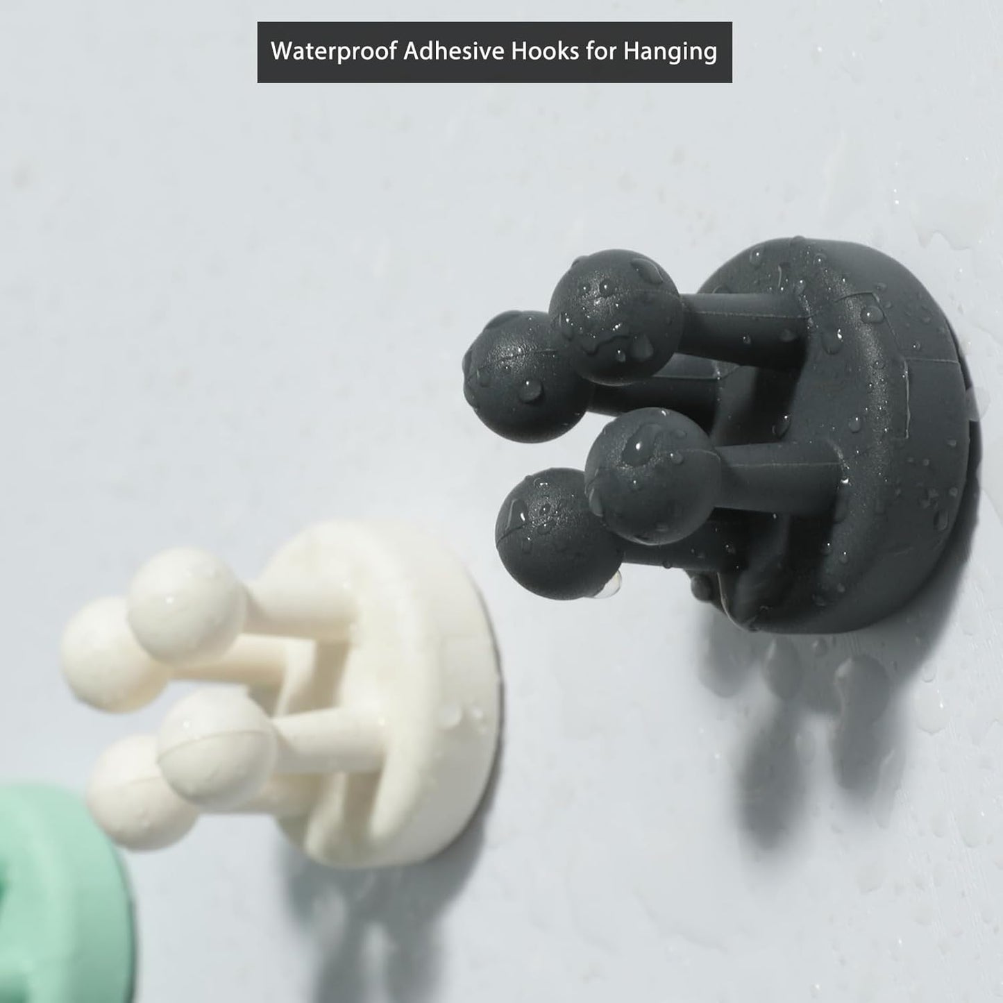 iBetterLife Self-Adhesive Bathroom Toothbrush Holder - 4Pcs Silicone Utility Storage Shower Hook for Razor Towel Tooth Brush, Wall Mounted Home Kitchen Hanging Organizer Dorm Room Essentials for Girls