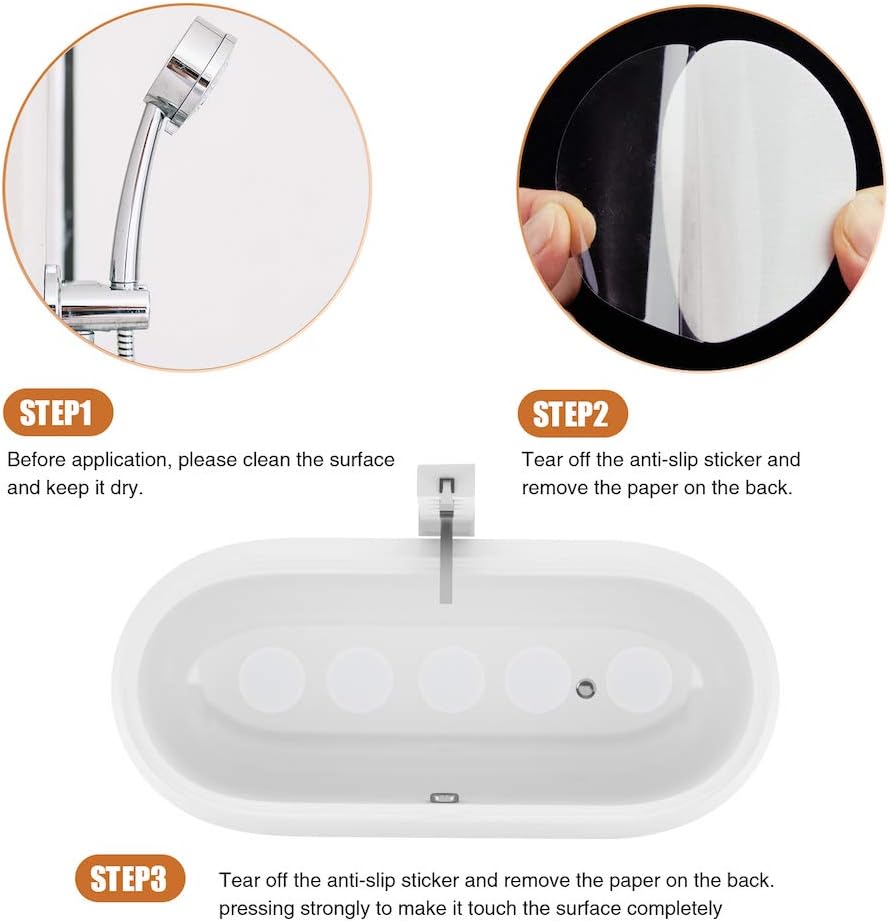 Non-Slip Bathtub Stickers, 24PCS Safety Bathroom Tubs Showers Treads Adhesive Decals Scraper