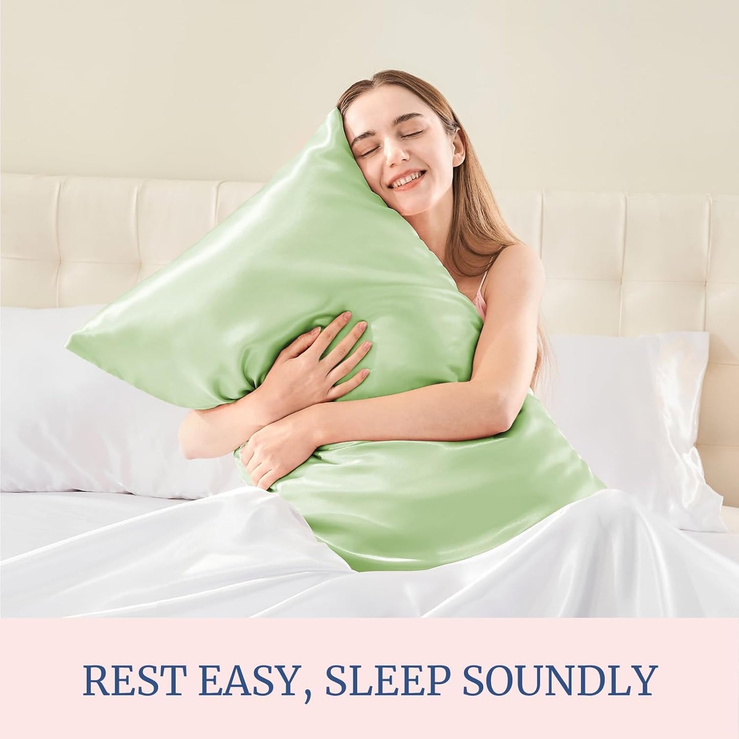 BEDELITE Satin Pillowcase for Hair and Skin, Super Soft Similar to Silk Pillow Cases 4 Pack with Envelope Closure, Cooling Pillowcases for Women Men (20"x26" Standard Size, Gleam)