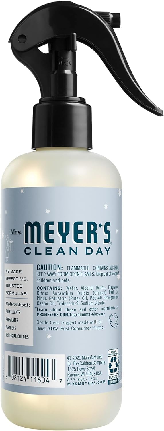 MRS. MEYER'S CLEAN DAY Room and Air Freshener Spray, Non-Aerosol Spray Bottle Infused with Essential Oils, Limited Edition Snowdrop, 8 fl. oz - Pack of 3