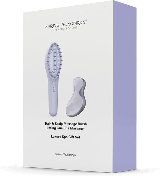 Red Light Scalp Massager & Gua Sha Set | Electric Hair Comb & Face Massager | Warm & Cold Therapy for Relaxation, Skincare & Anti-Aging | Spa Gift for Men & Women