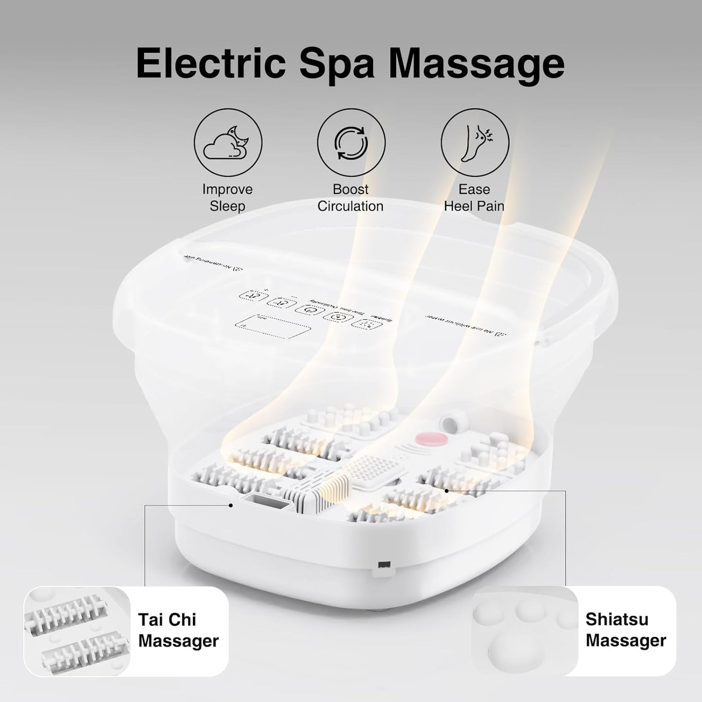 Pedicure Foot Spa with Bubble and Heat,Collapsible Foot Soaking Tub with Remote Control,Pedicure Tools for Feet,Foot Bath Soak Tub Gift for Women/Men,Mom/Dad