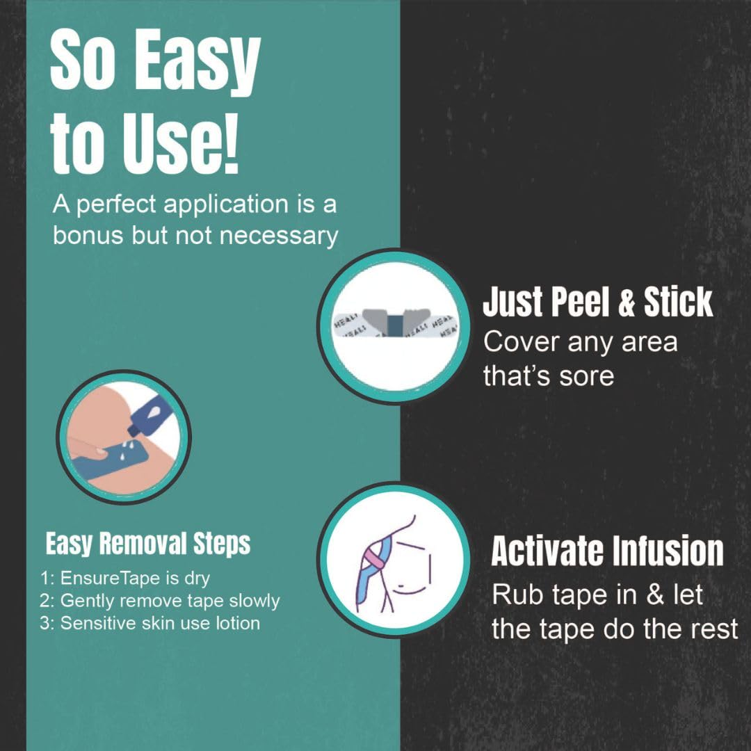 Heali Kinesiology Tape with Magnesium and Menthol, 20 Pcs Precut Strips, K Tape Roll, Knees, for Physical Therapy, Sports, Muscles and Joints, Water Resistant, Beige with Zebra