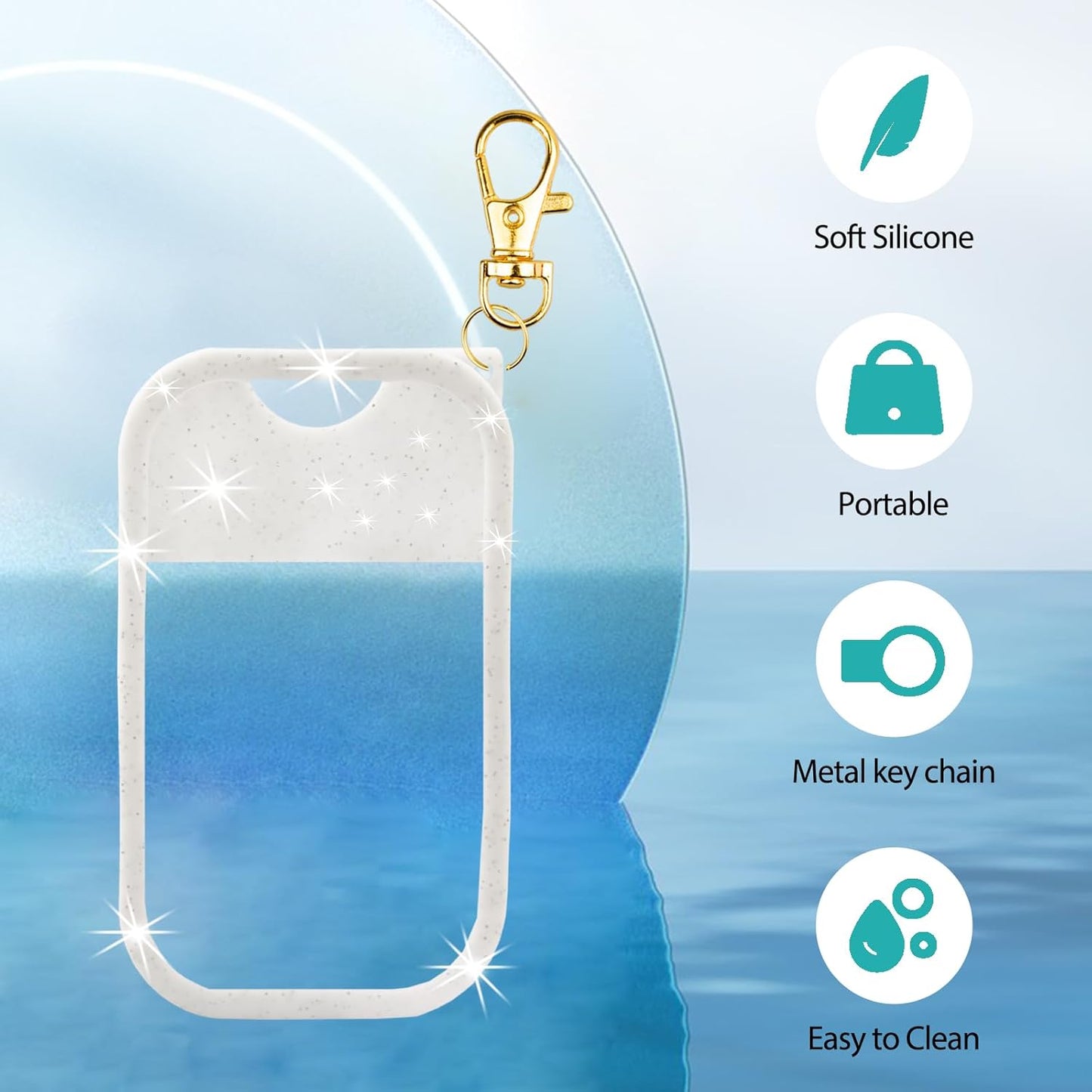 VANEST Silicone Case Compatible with Touchland Hand Sanitizer Spray, Protective Case with Keychain for Spray 1 fl oz