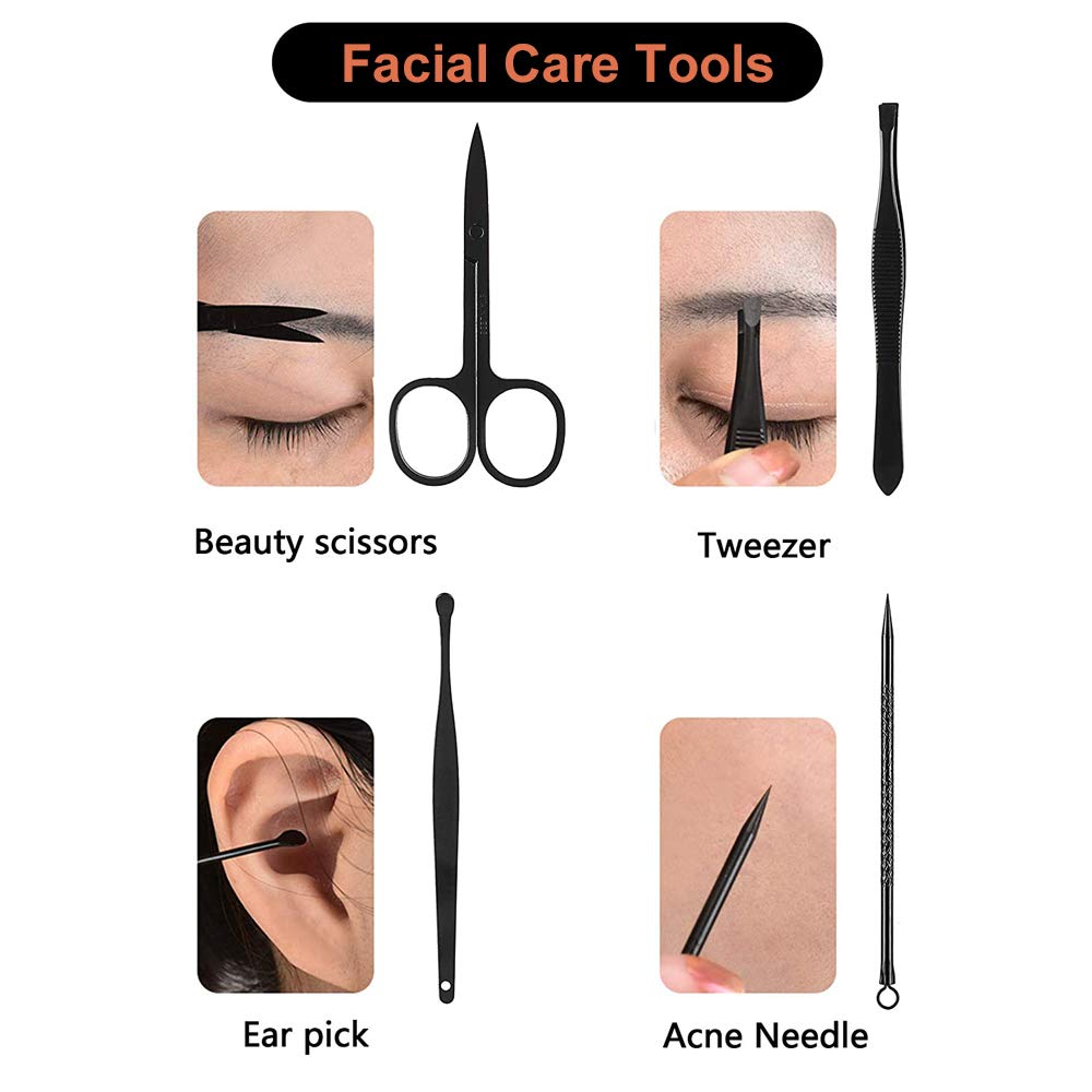 Manicure Set, Pedicure Kit, Nail Clippers, 16 in 1 Professional Grooming Kit Stainless Steel, Toenail Tools with Luxurious Brown Leather Travel Case for Men Women Upgraded Version