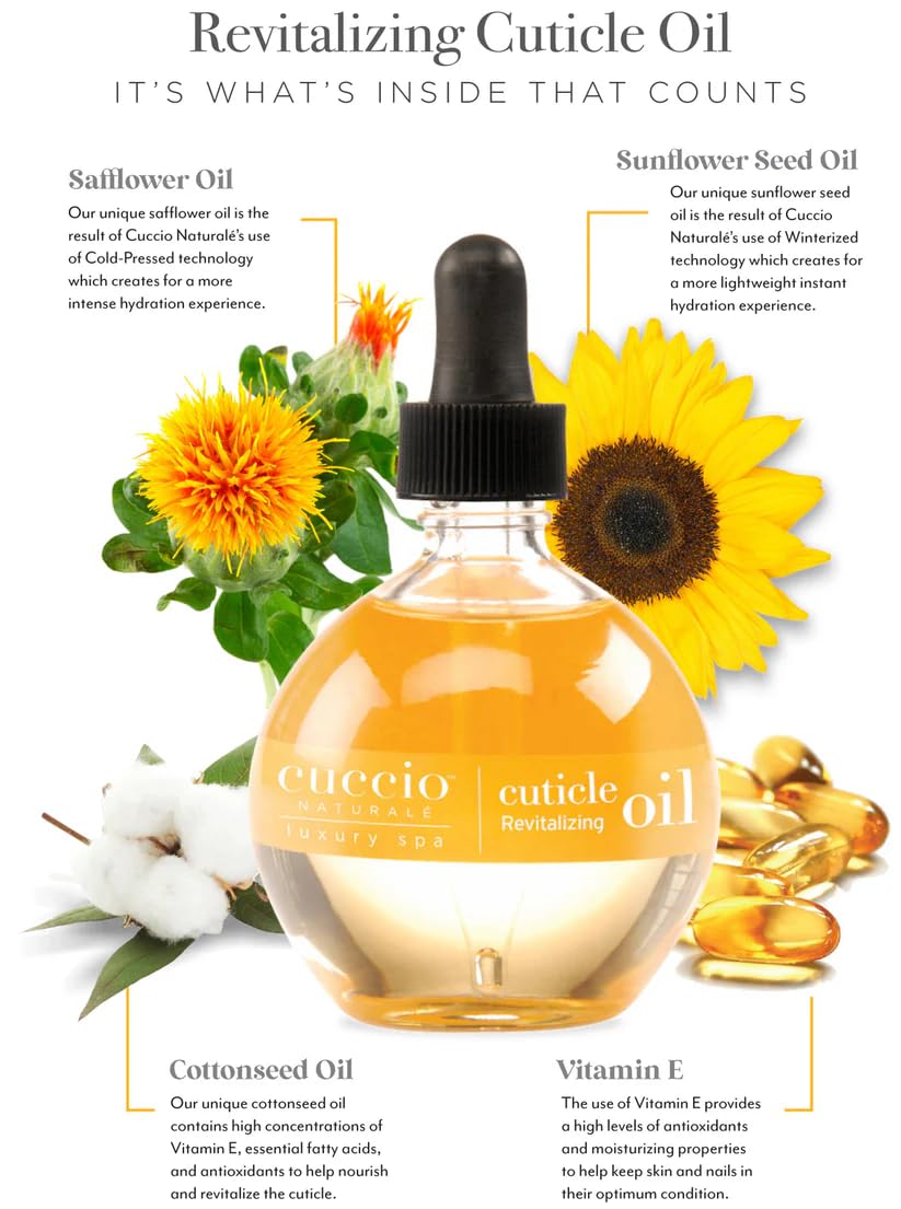 Cuccio Naturale Revitalizing- Hydrating Oil For Repaired Cuticles Overnight - Remedy For Damaged Skin And Thin Nails - Paraben /Cruelty-Free Formula - Milk And Honey - 2.5 Oz