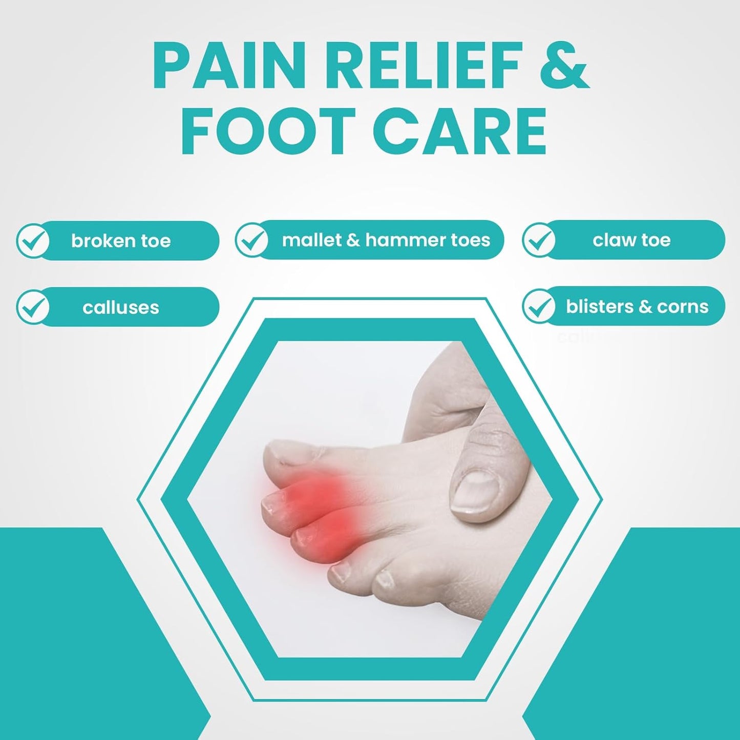 8 Pack Hammer Toe Corrector Toe Splint For Broken Toes,Brace Orthopedic Separator, Cushioned Bandages, Heal Wrap Toe Straighteners for Crooked Toes (Black)