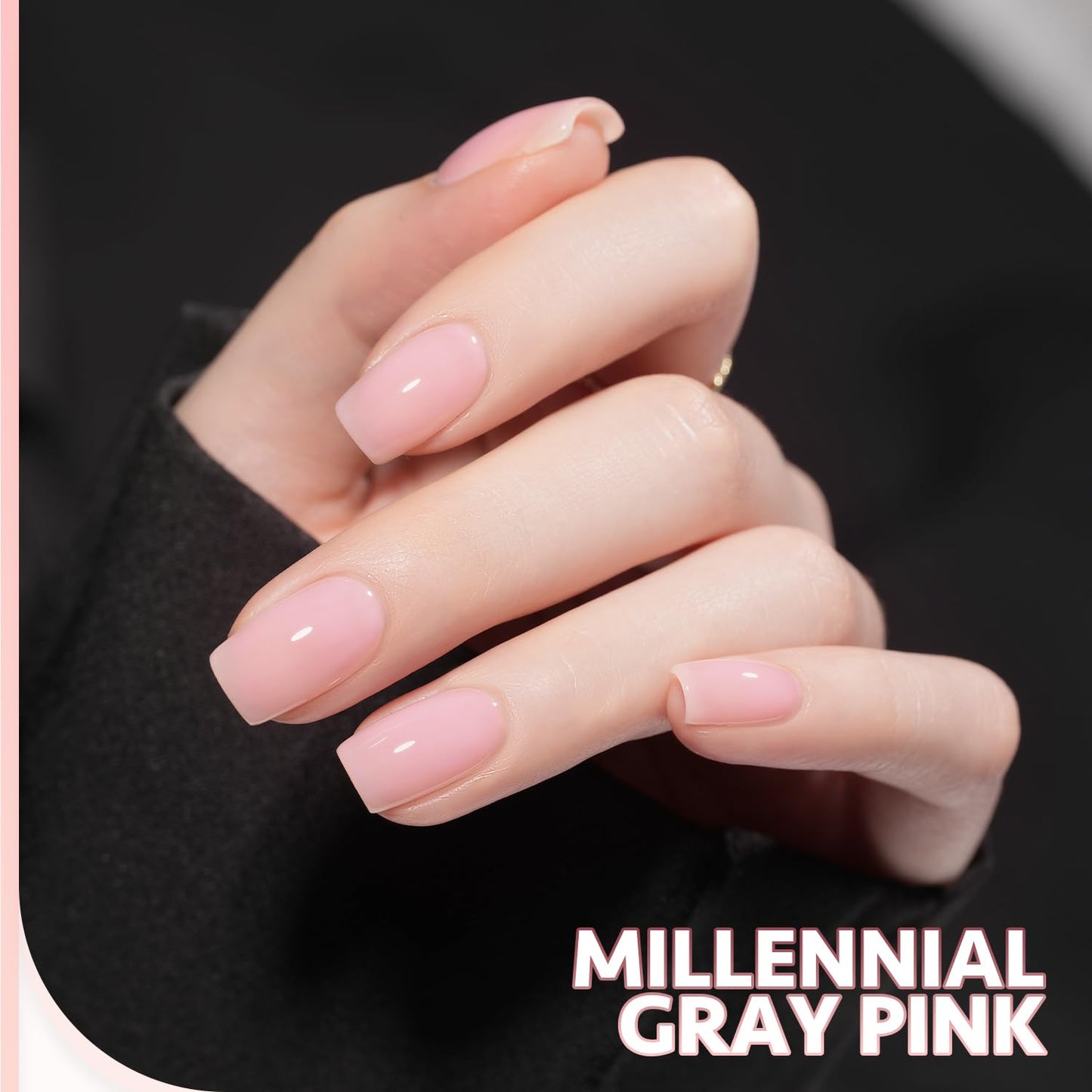 GAOY Gray Pink Jelly Gel Nail Polish of 6 Transparent Nude Pink Black Whiter Colors Sheer Gel Polish Kit for Salon Manicure and Nail Art DIY at Home